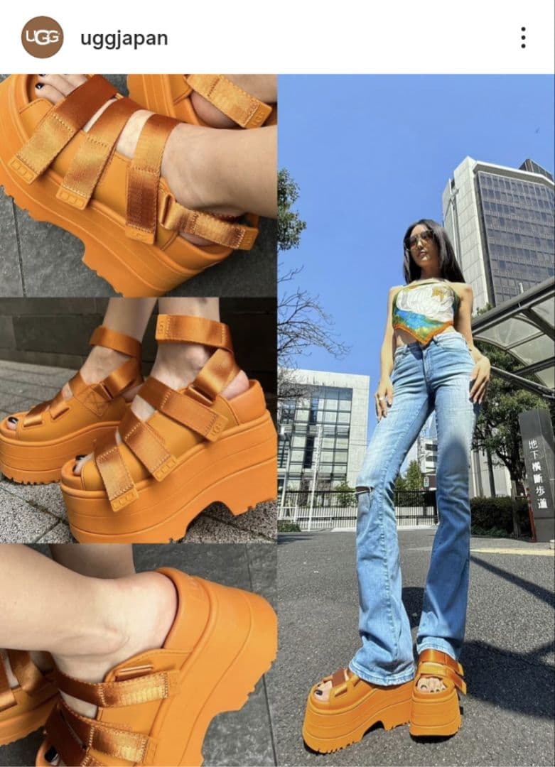 今季限定値下げ！UGG★オレンジ スポーツサンダル 厚底