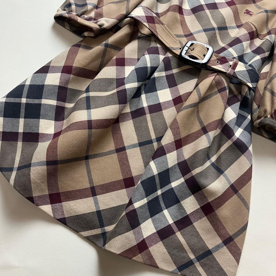 美品　バーバリーブルーレーベル　フレアワンピース　ノバチェック　36