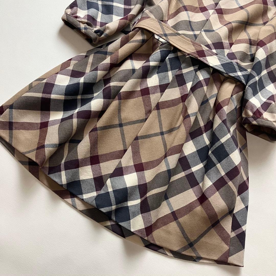 美品　バーバリーブルーレーベル　フレアワンピース　ノバチェック　36