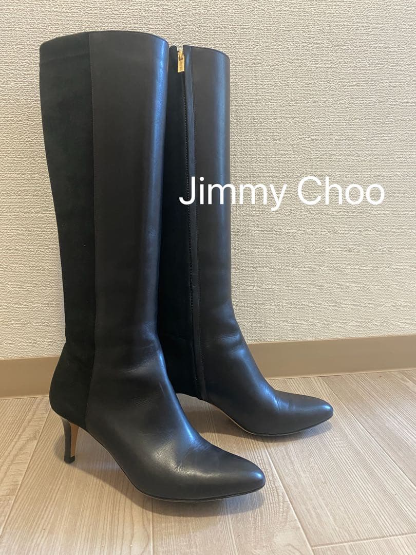 【smilemom】Jimmy Choo ブラックレザー&スエード