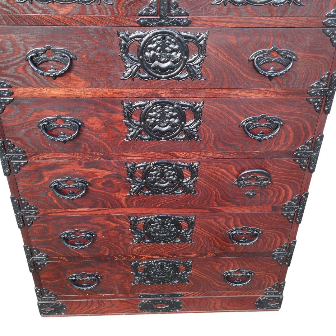 岩谷堂箪笥　南部鉄器　欅　漆塗り　チェスト　伝統工芸　整理箪笥　6段