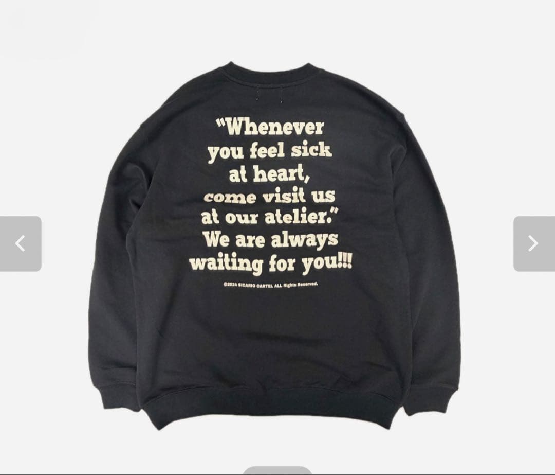 SICARIO CARTEL シカリオカルテル2pacSWEAT 黒×アイボリー