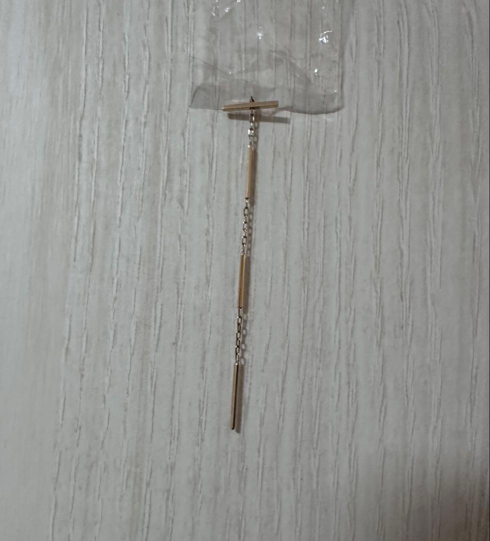 hirotakaヒロタカ　トグルチェーン ピアス　片耳　K10YG 3連