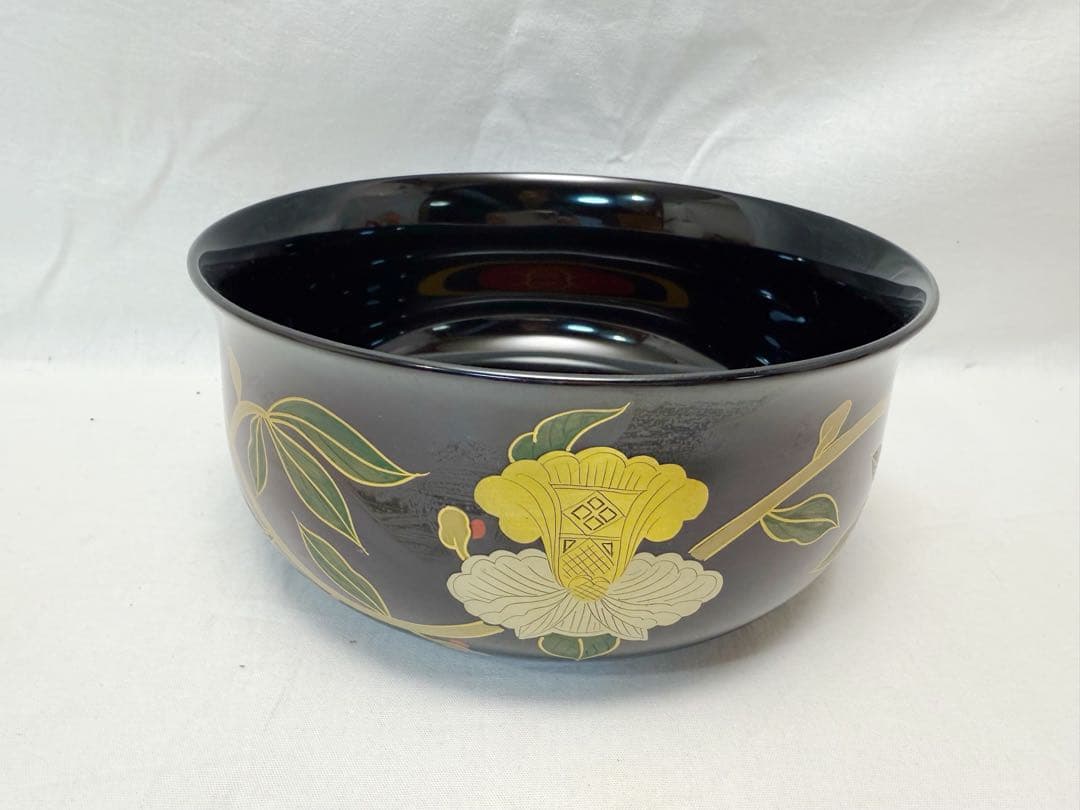 未使用 茶道具 平安象彦 長寛写 牡丹唐草 砂金袋形 喰籠菓子器 木製 共箱