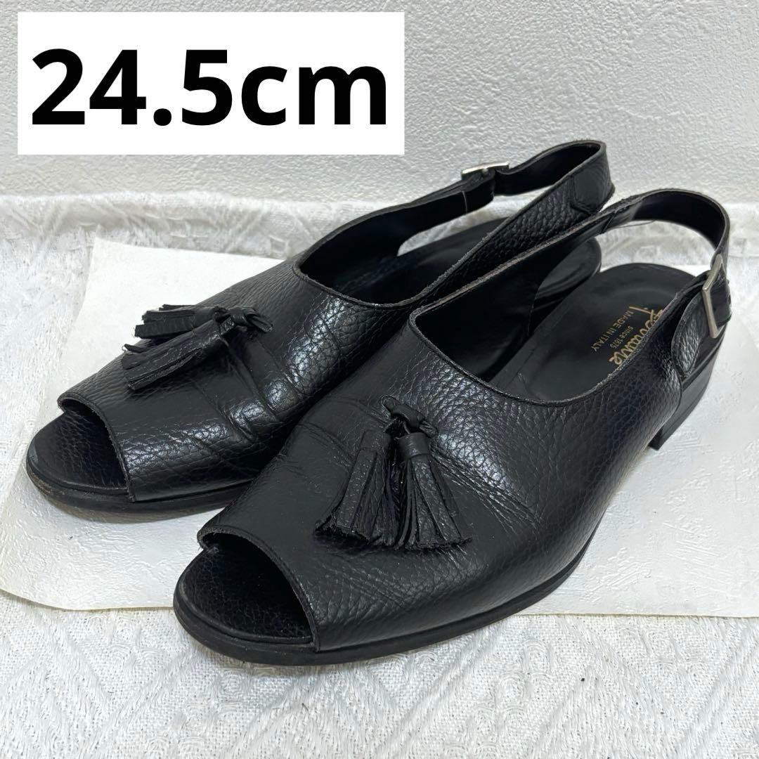 FERRANTE (フェランテ) タッセル レザーサンダル 革靴イタリア製　5