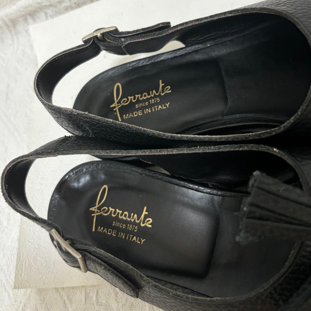 FERRANTE (フェランテ) タッセル レザーサンダル 革靴イタリア製　5
