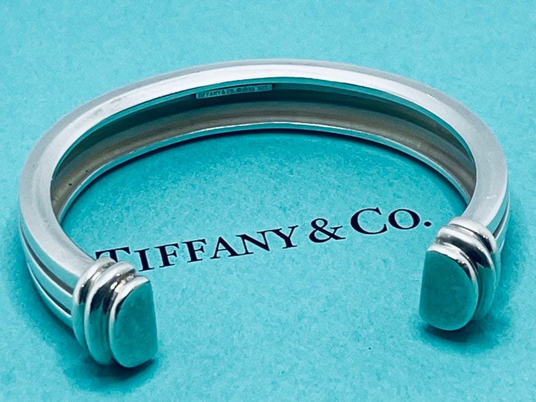 h587 希少　ヴィンテージ　ティファニー　1995 グルーブド　バングル925