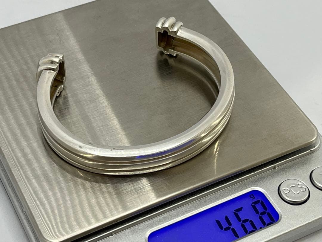 h587 希少　ヴィンテージ　ティファニー　1995 グルーブド　バングル925