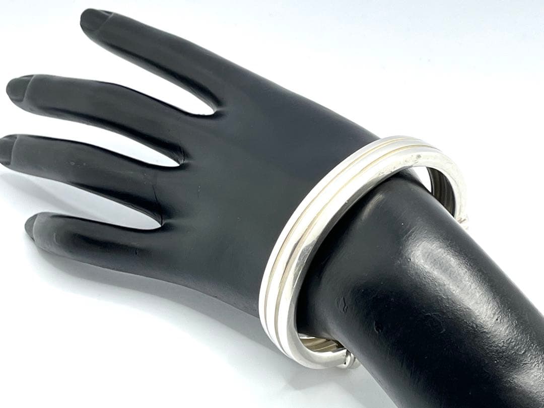 h587 希少　ヴィンテージ　ティファニー　1995 グルーブド　バングル925