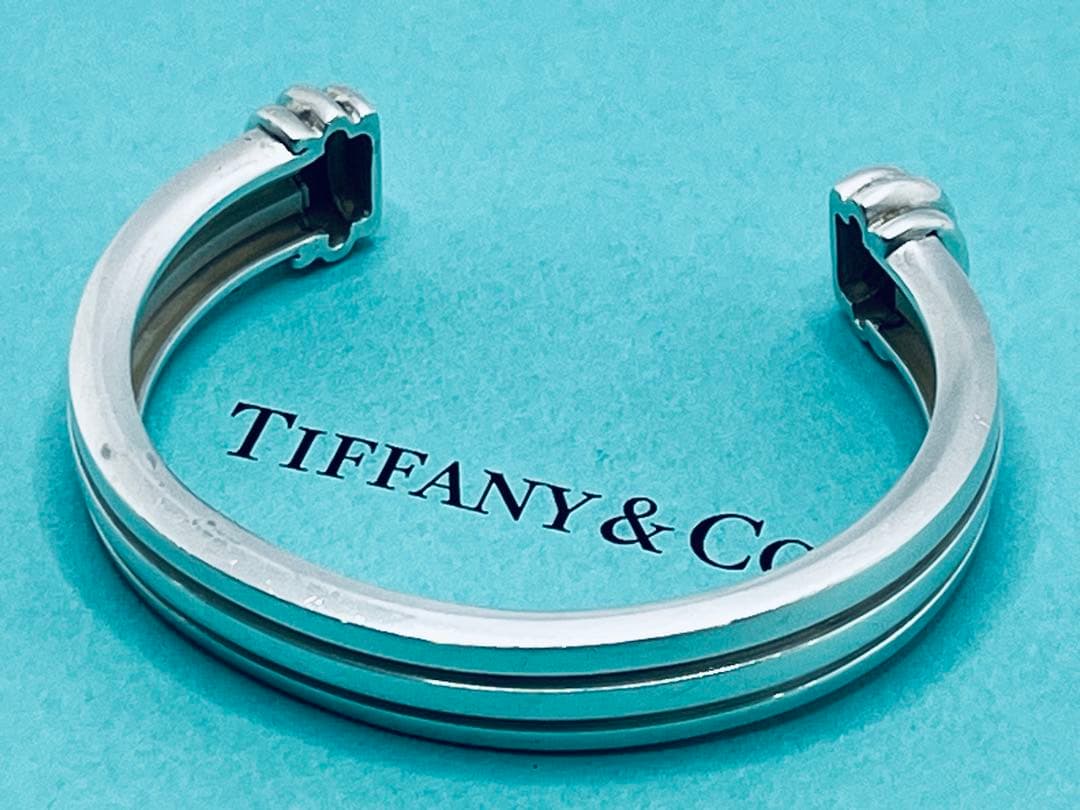 h587 希少　ヴィンテージ　ティファニー　1995 グルーブド　バングル925