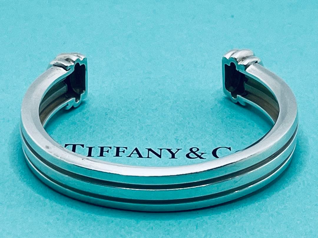 h587 希少　ヴィンテージ　ティファニー　1995 グルーブド　バングル925
