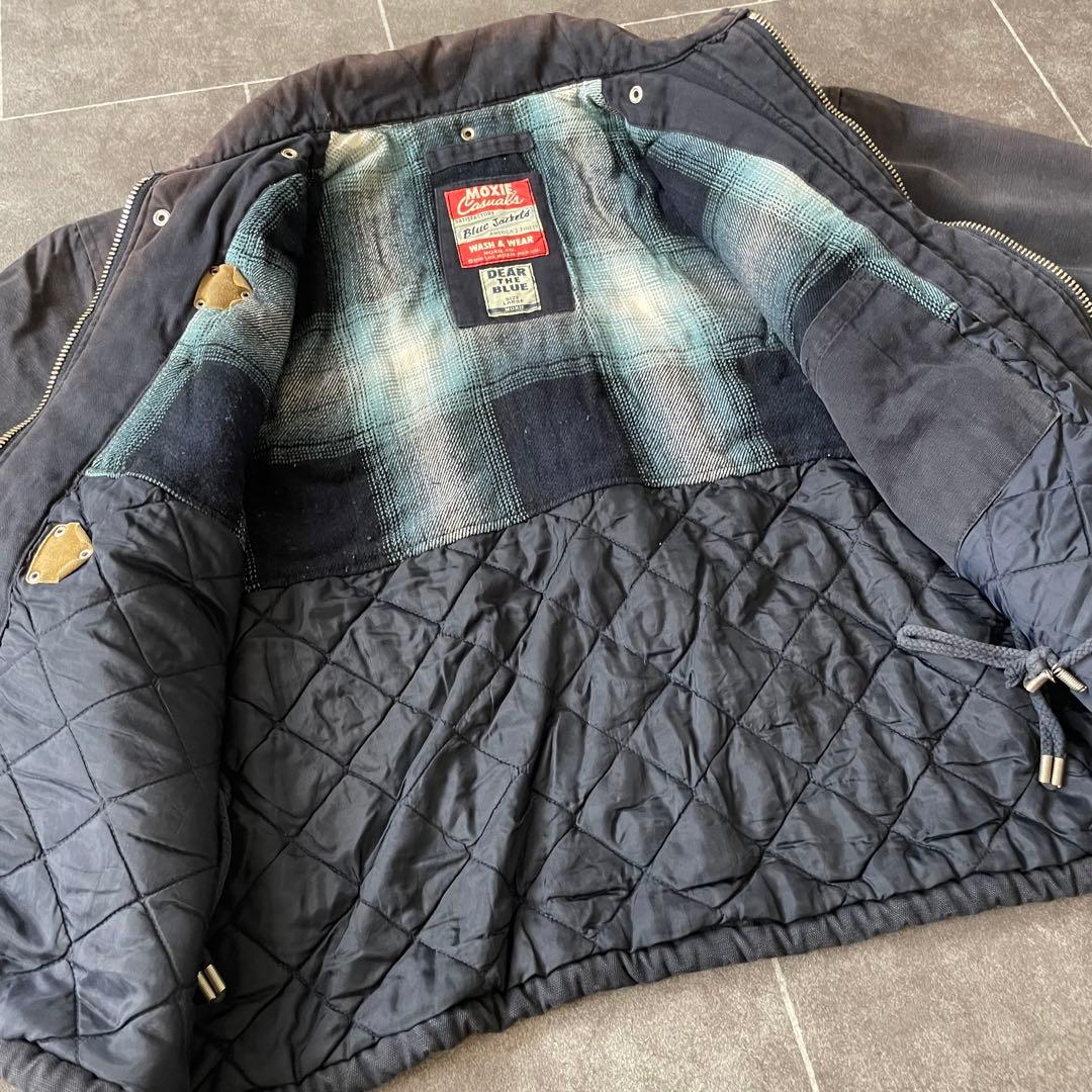 90's ヴィンテージ ダック ファイヤーマンジャケット 短丈 茄子紺 L