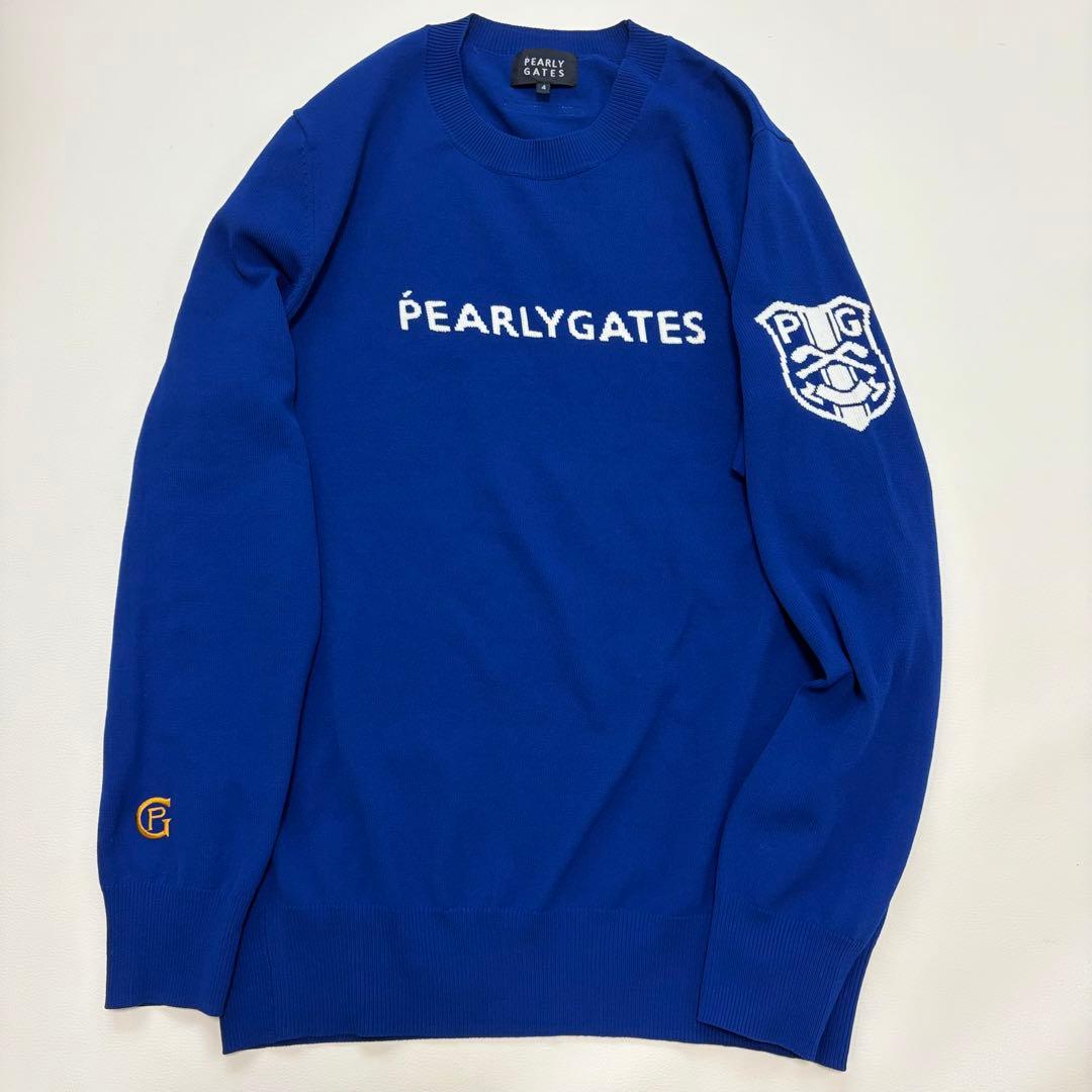 パーリーゲイツ　長袖トップス　ストレッチ　クルーネック　リブニット　伸縮