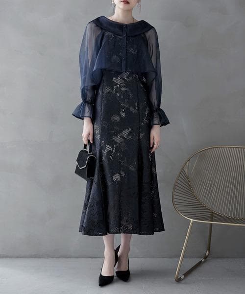 極美品 etoll. エトル シアーブラウス シフォン ボレロ キャミドレス S