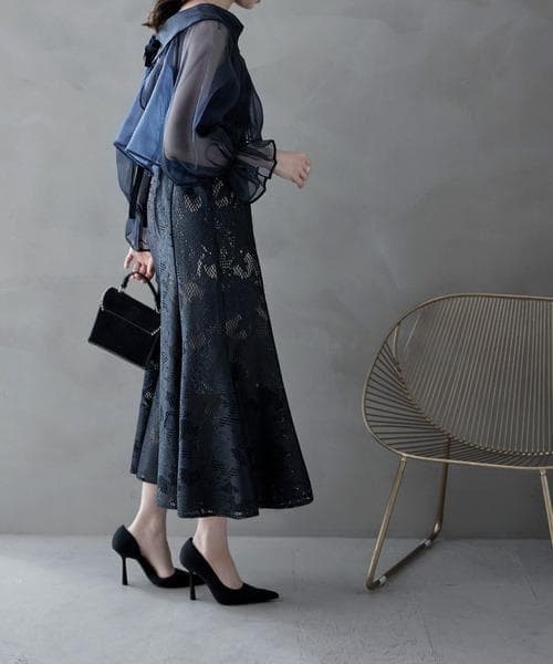 極美品 etoll. エトル シアーブラウス シフォン ボレロ キャミドレス S