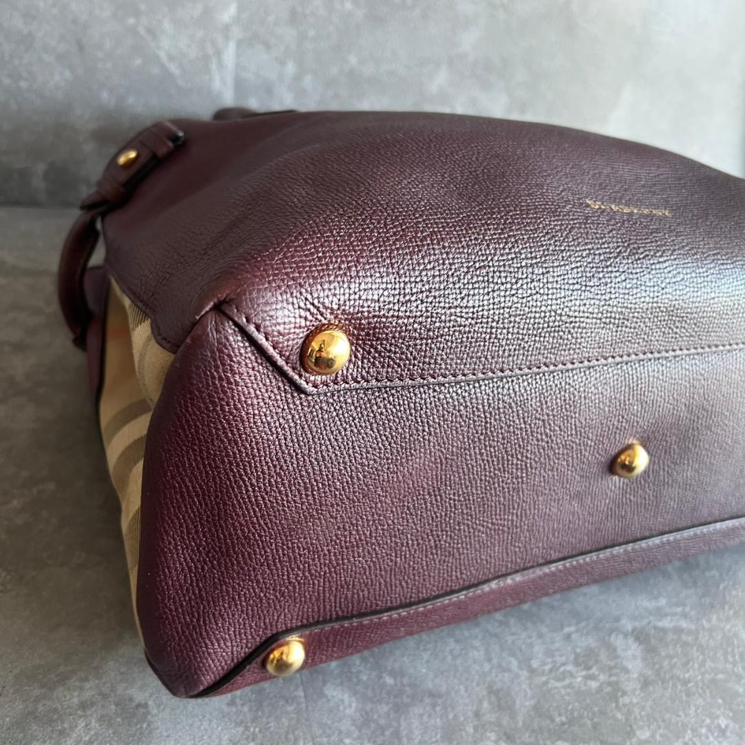 ⭐️BURBERRY⭐️バーバリー バナーバッグ ミディアム ボルドー レザー