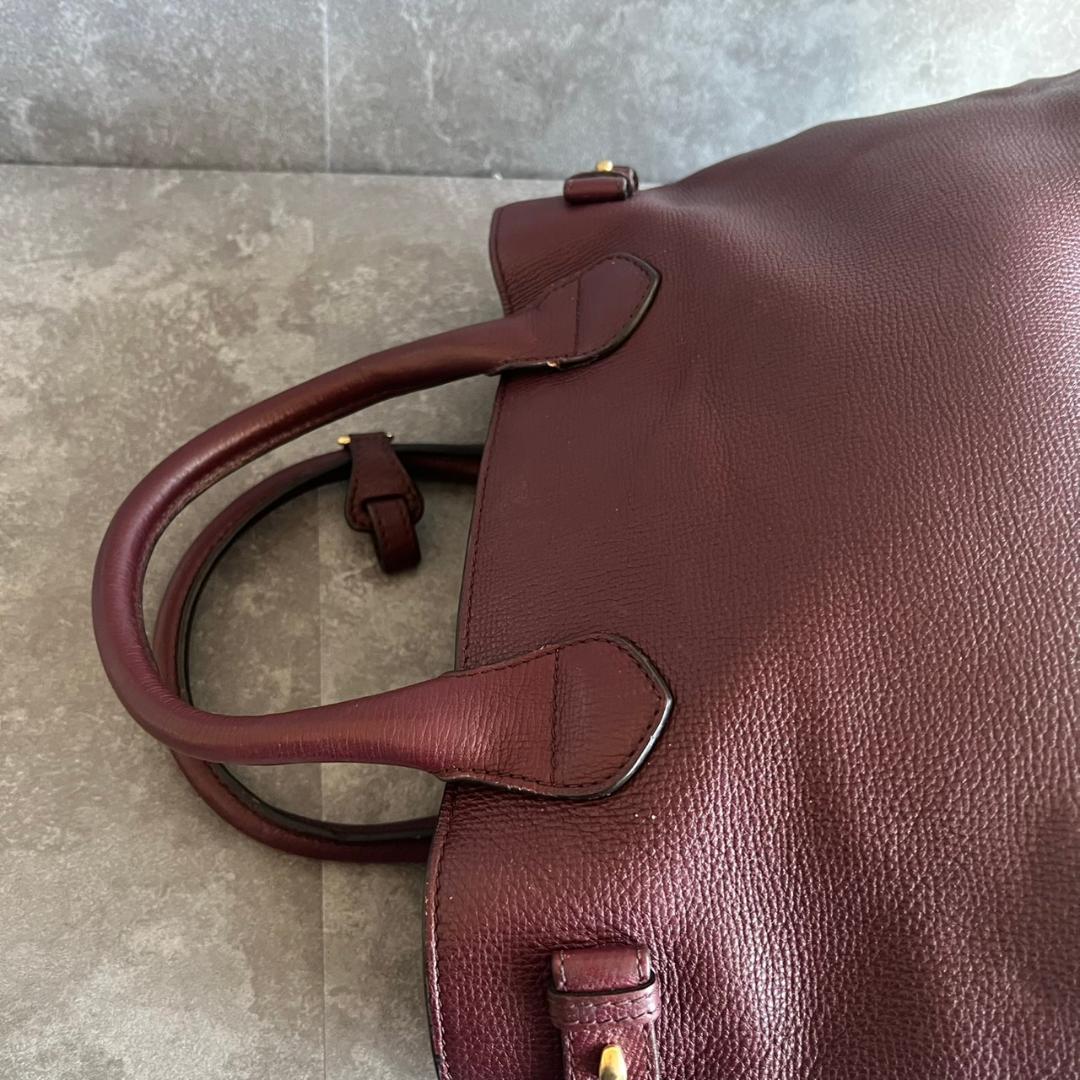 ⭐️BURBERRY⭐️バーバリー バナーバッグ ミディアム ボルドー レザー