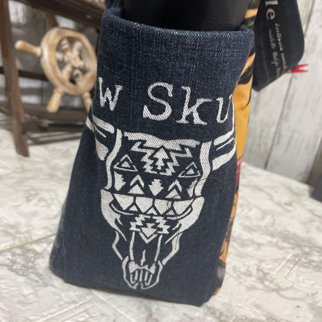 No.524 デニムリメイク　BIGサイズ　肩掛けトートバッグ　インディアン