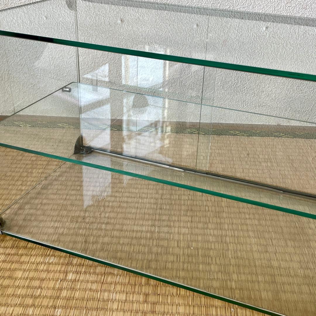 【当時物】全面 ガラスケース 2段 店舗什器 飾棚 店頭 ディスプレイ レトロ