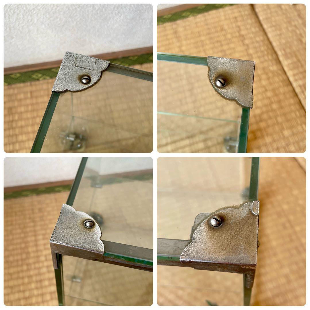 【当時物】全面 ガラスケース 2段 店舗什器 飾棚 店頭 ディスプレイ レトロ