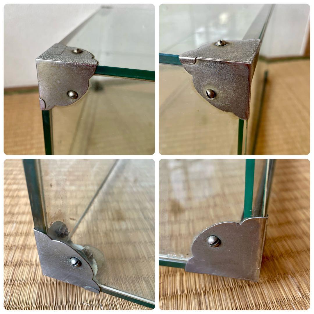 【当時物】全面 ガラスケース 2段 店舗什器 飾棚 店頭 ディスプレイ レトロ