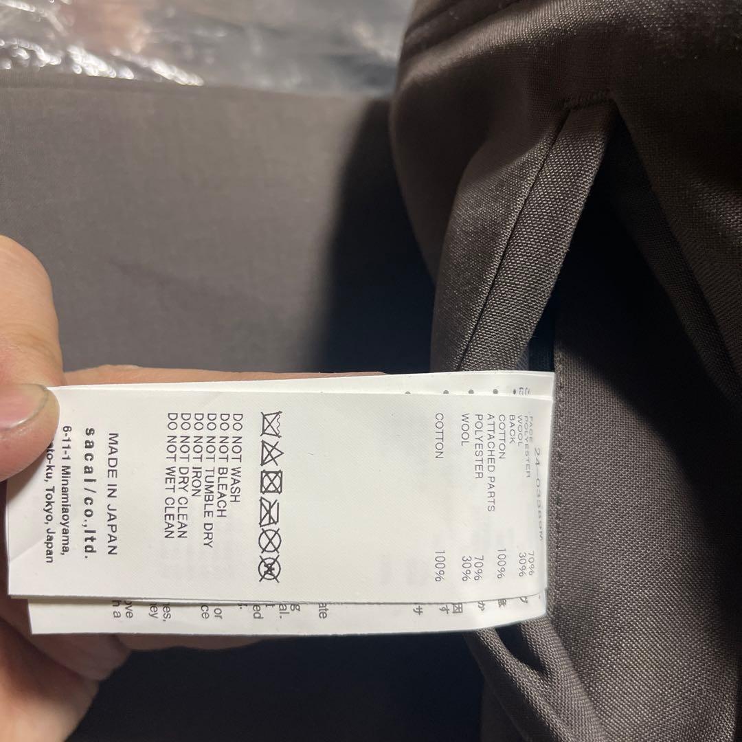sacai グレー スラックス ベルトループに不備あり