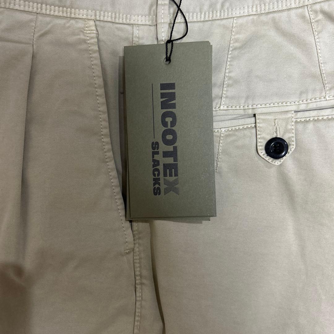 最終値下げ【新品未使用】INCOTEXギャバコットン 2プリーツテーパード チノ