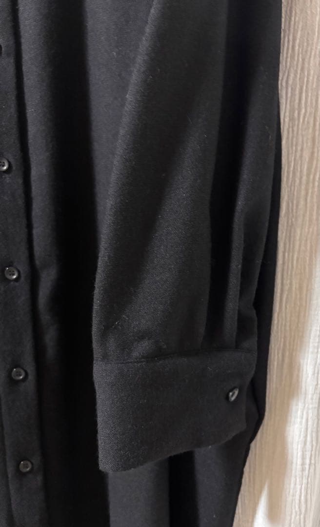 スンスン　mizuiro ind スタンドカラーシャツワンピース　黒