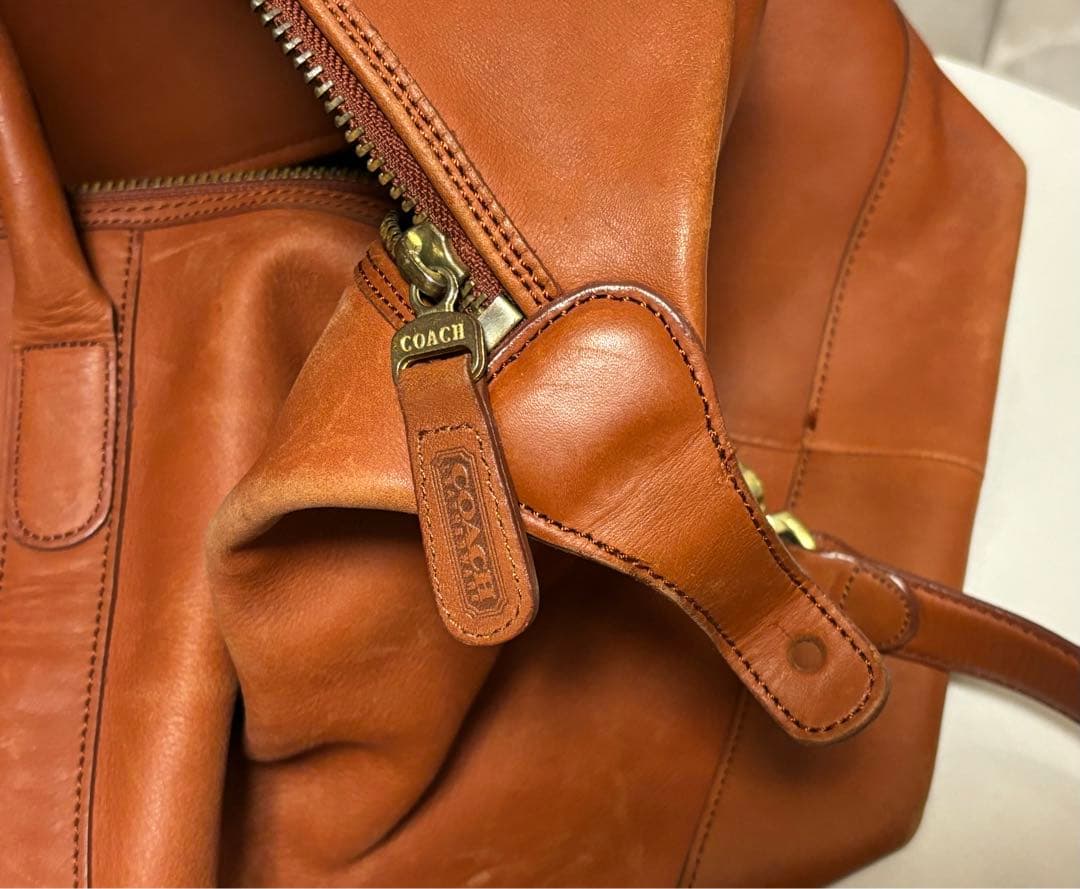 COACH ブラウン レザーボストンバッグ