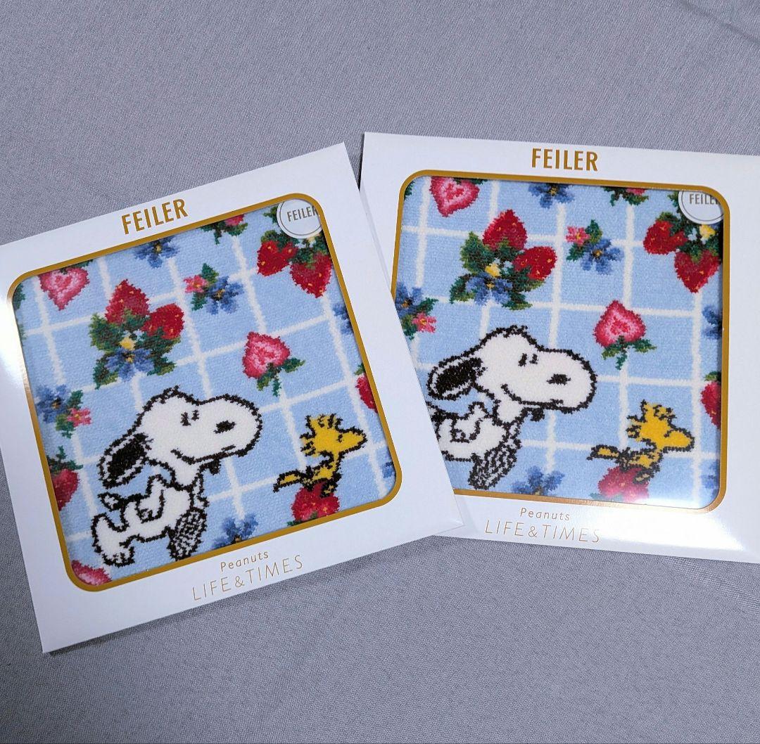 【未開封】フェイラー　ストロベリー　スヌーピーハンカチ　2枚　西宮神戸阪急限定