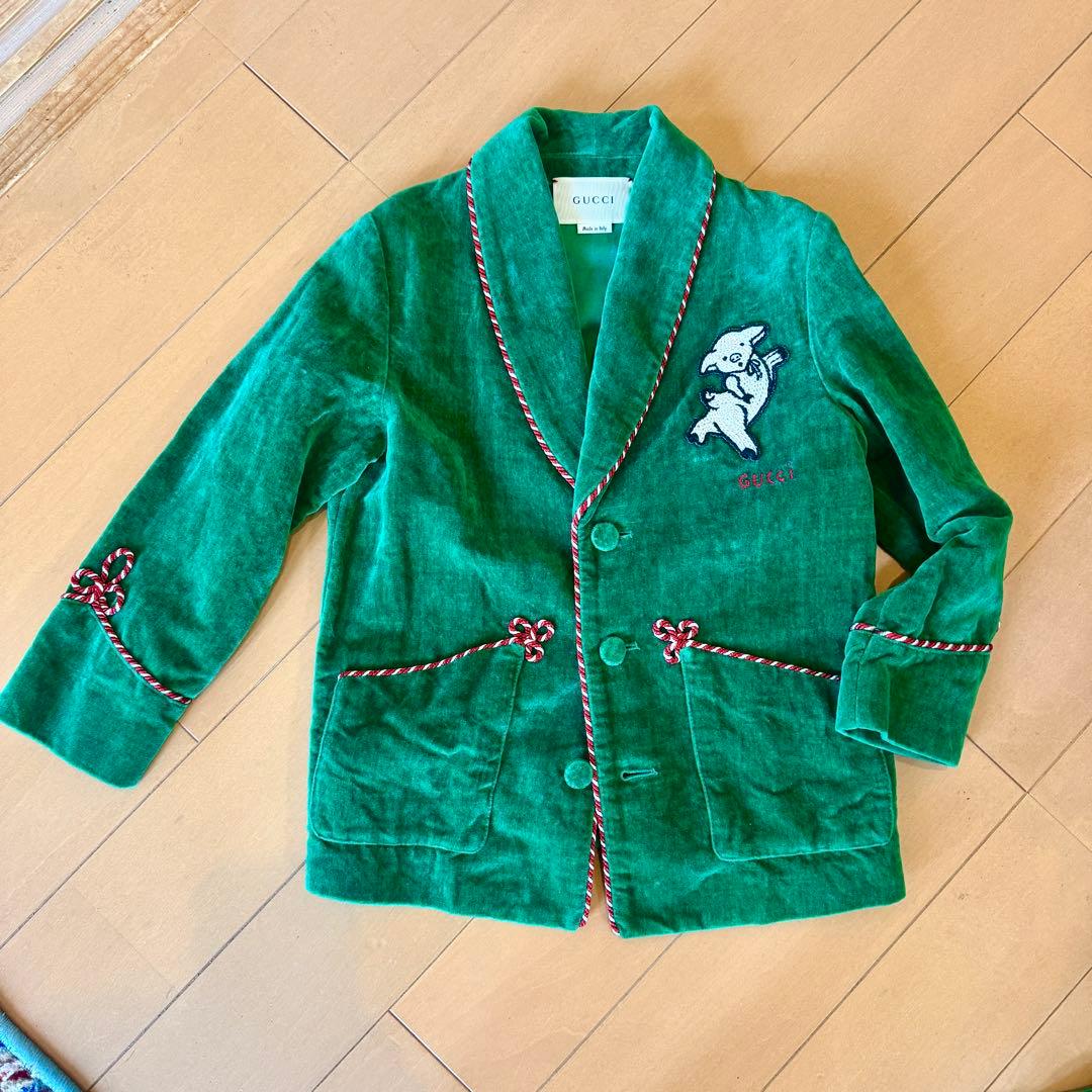 グッチ キッズ GUCCI　ベロアジャケット＆ショートパンツ　セットア