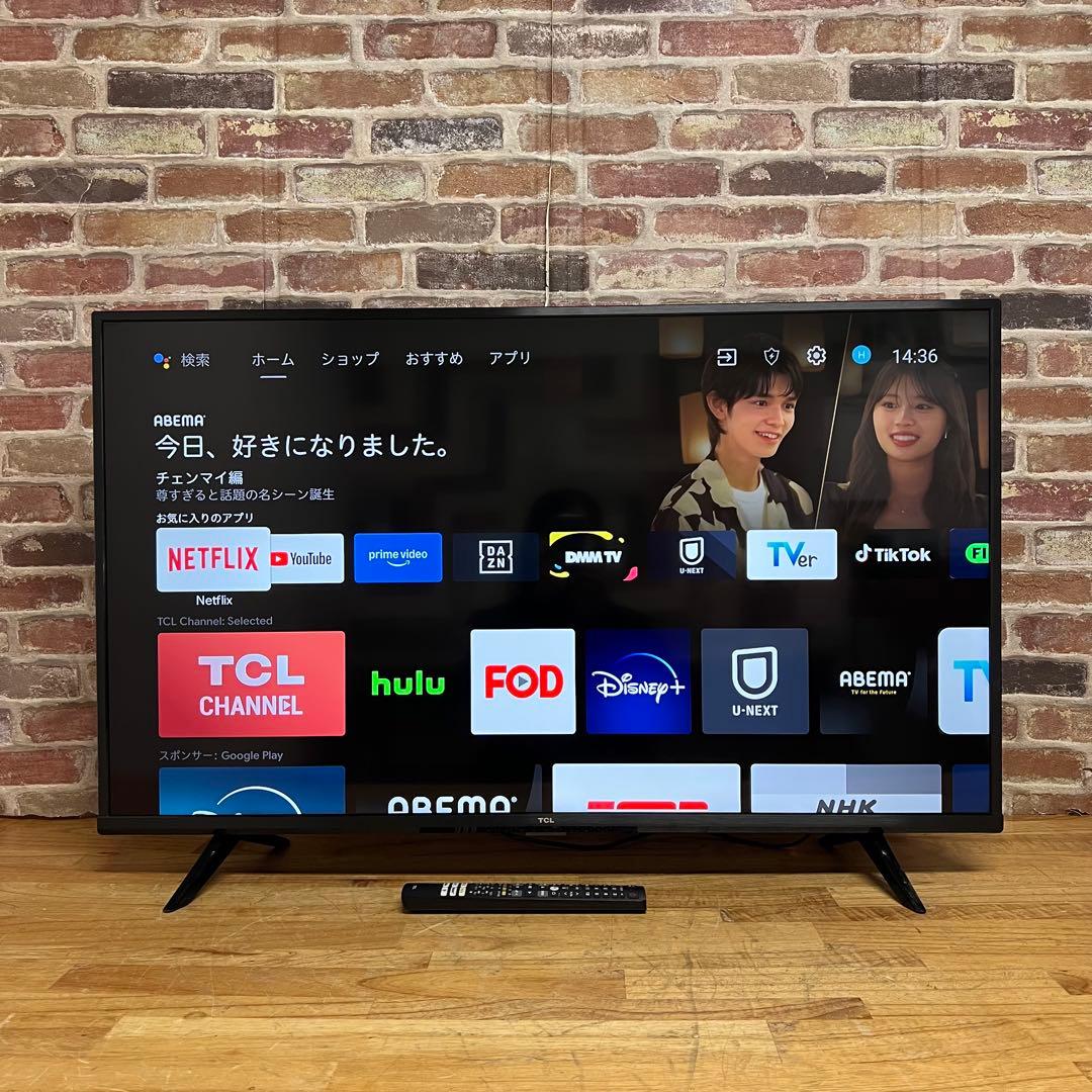 TCL 43V型4K 液晶テレビ スマートテレビ 43P615 動画配信アプリ○