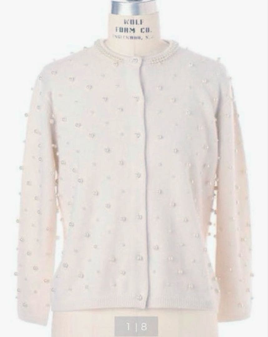 【最終価格！】drawer パール ビーズカーディガン カシミア 定価10万以上