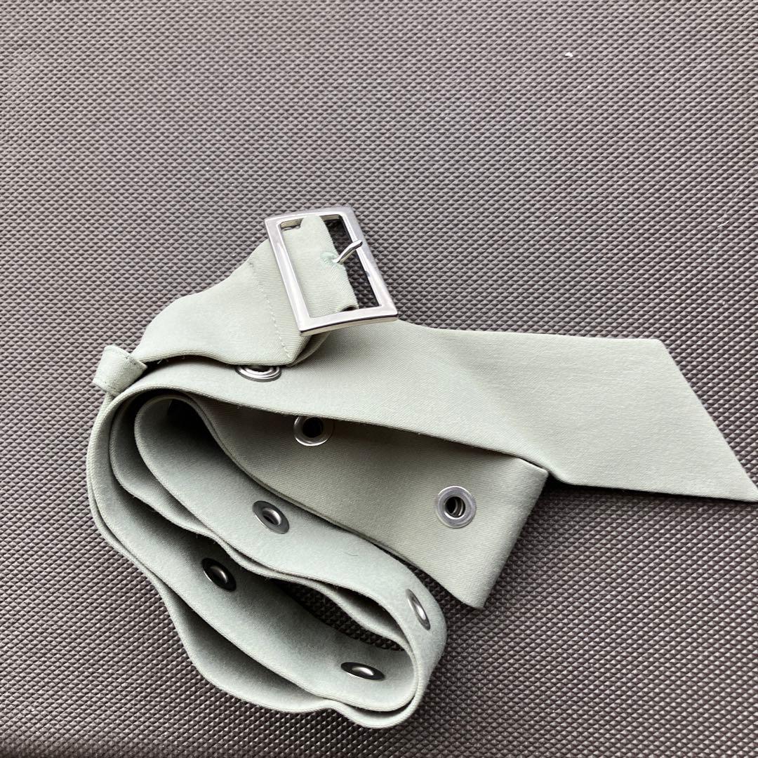 STUDIOS サイドスリット　ベルテッドジャケット ペールグリーン