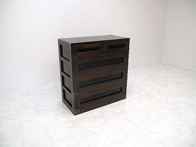 美品 松本民芸家具 507型 ミズメザクラ無垢材 整理箪笥 鉄金具付 約55万