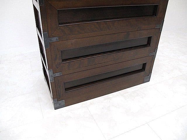 美品 松本民芸家具 507型 ミズメザクラ無垢材 整理箪笥 鉄金具付 約55万