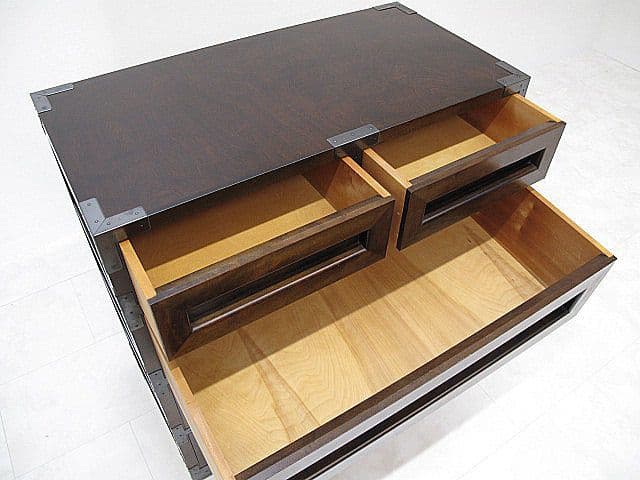 美品 松本民芸家具 507型 ミズメザクラ無垢材 整理箪笥 鉄金具付 約55万