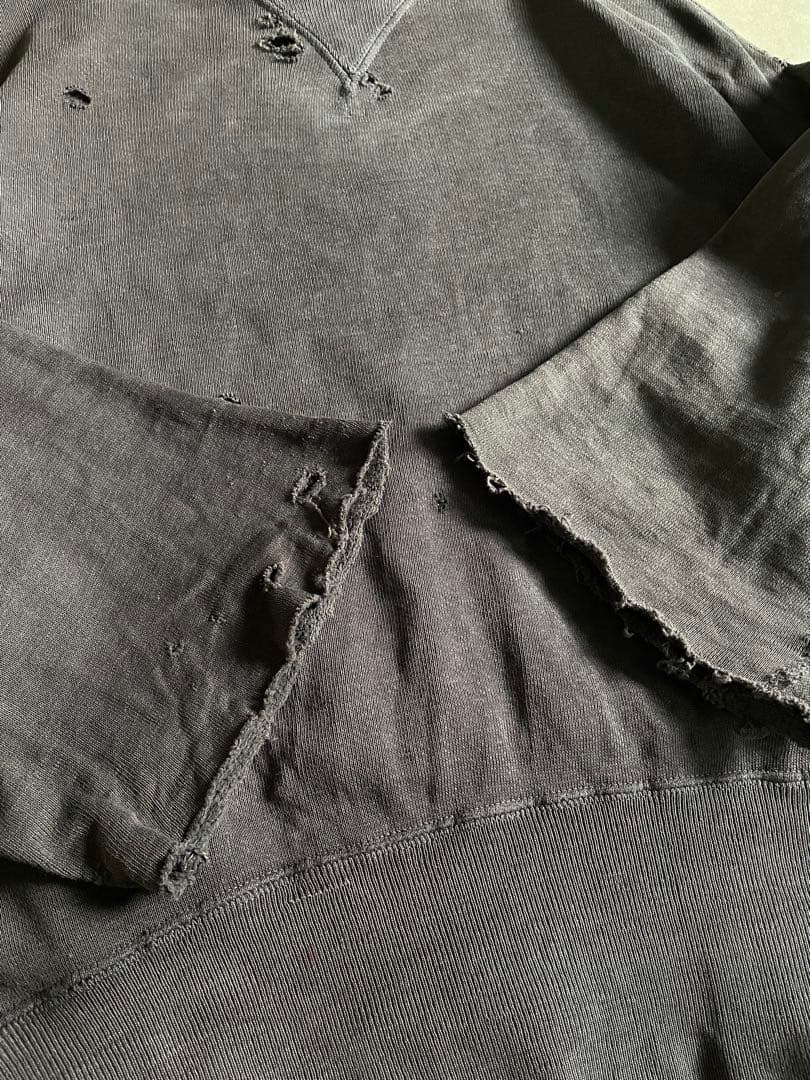 あ*お様 40s 両V ナス紺 スウェット 襤褸