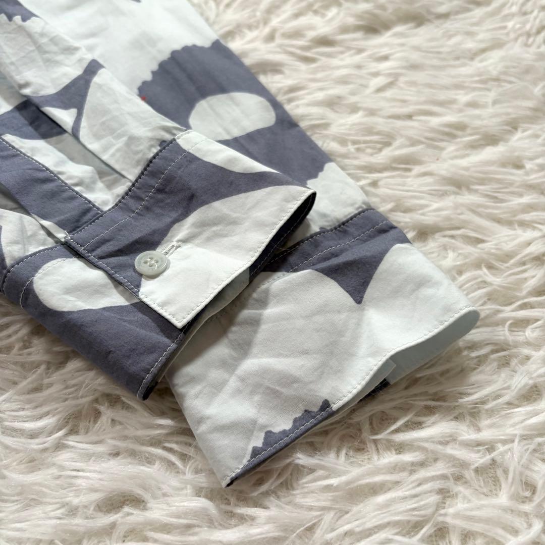 marimekko マリメッコ　シャツワンピース　ウニッコ　ライトブルー