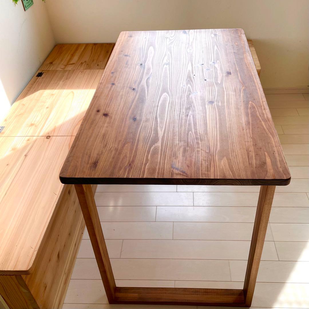天然木 無垢テーブル 100×60cm 国産杉 ワークデスク 勉強机 ミシン台