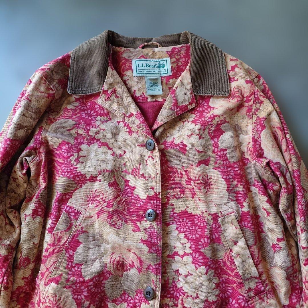 80年代 LLbean ハンティングジャケット 花柄 カバーオール チョア