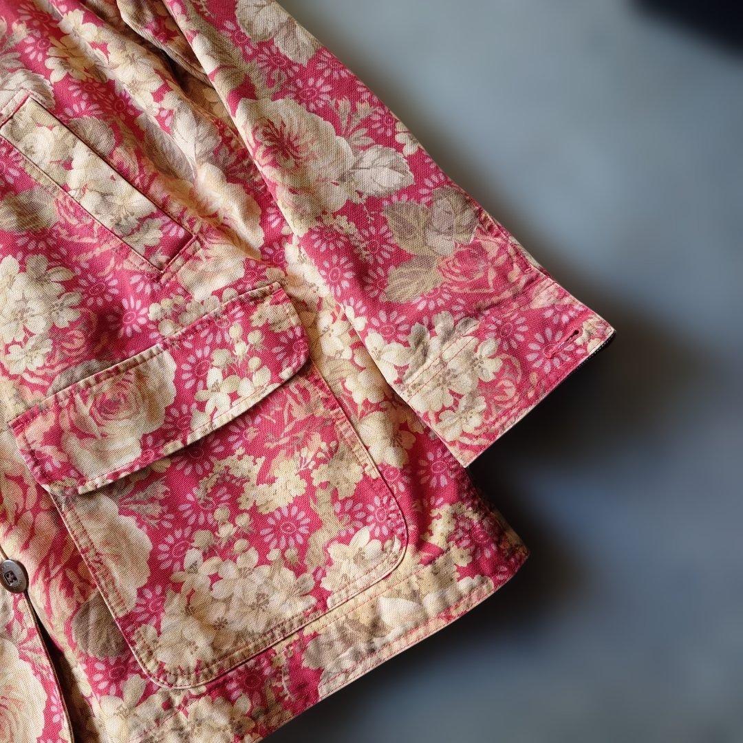 80年代 LLbean ハンティングジャケット 花柄 カバーオール チョア