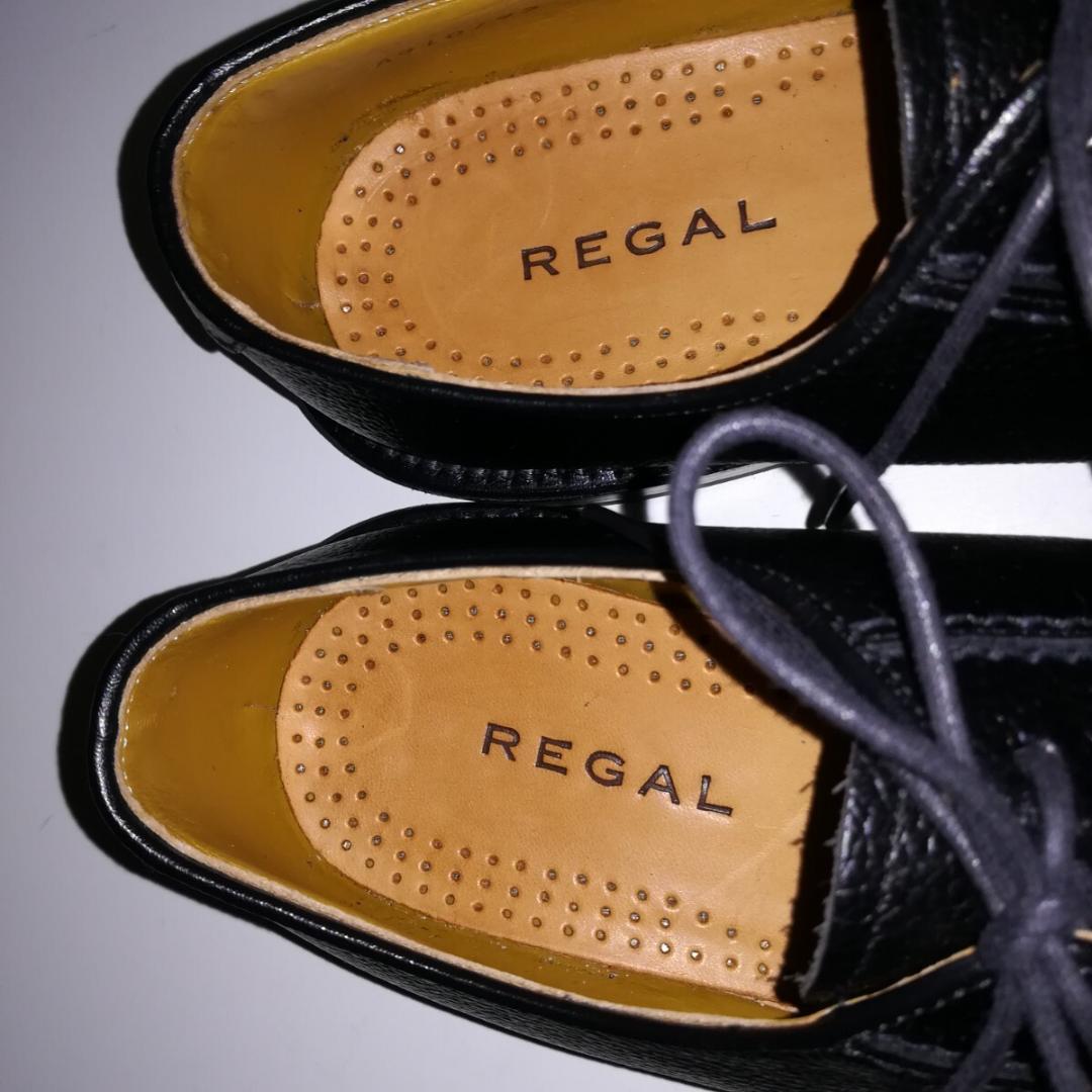 d0359 未使用に近い リーガル シボ革 プレーントゥ 24EE 黒 ブラック