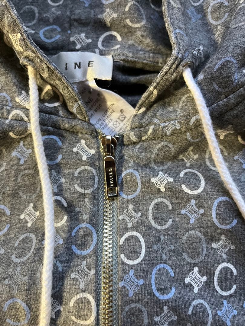 CELINE セリーヌ ジップアップ パーカーL