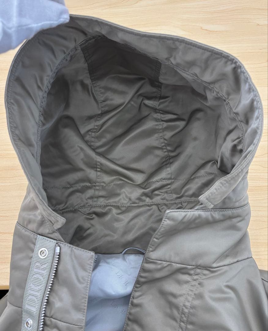 極美品 Dior ディオール 1947刺繍 ナイロン フーデッドコート 48