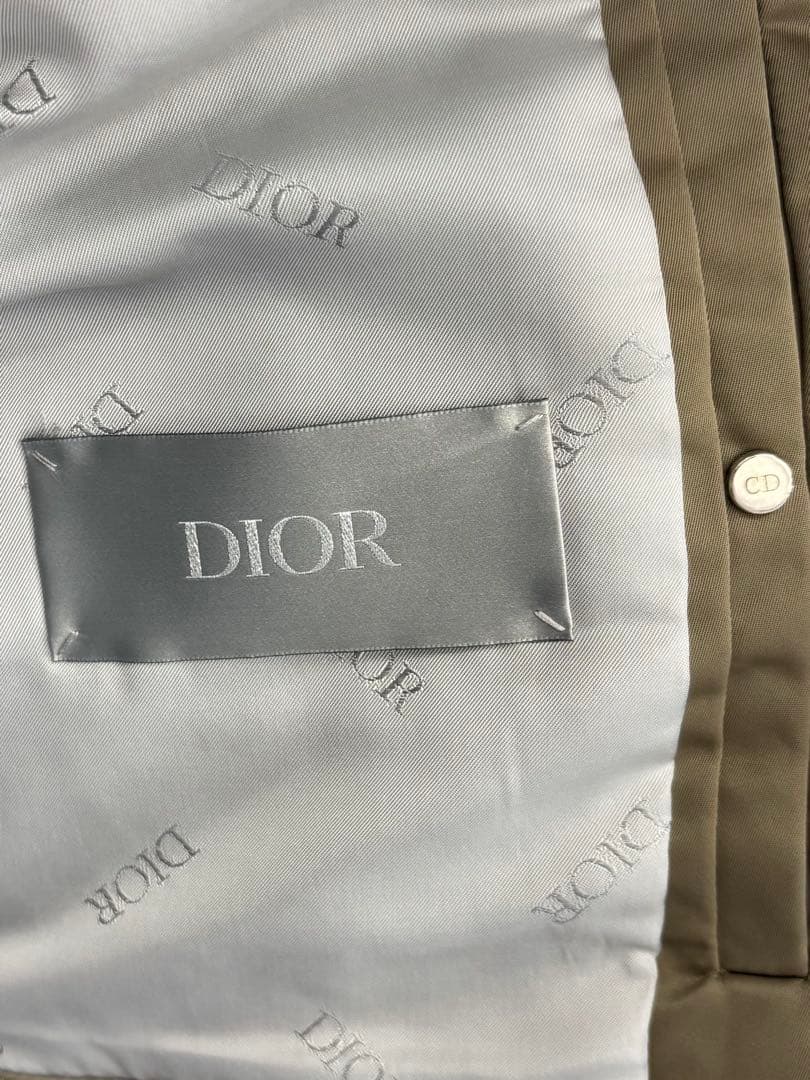 極美品 Dior ディオール 1947刺繍 ナイロン フーデッドコート 48