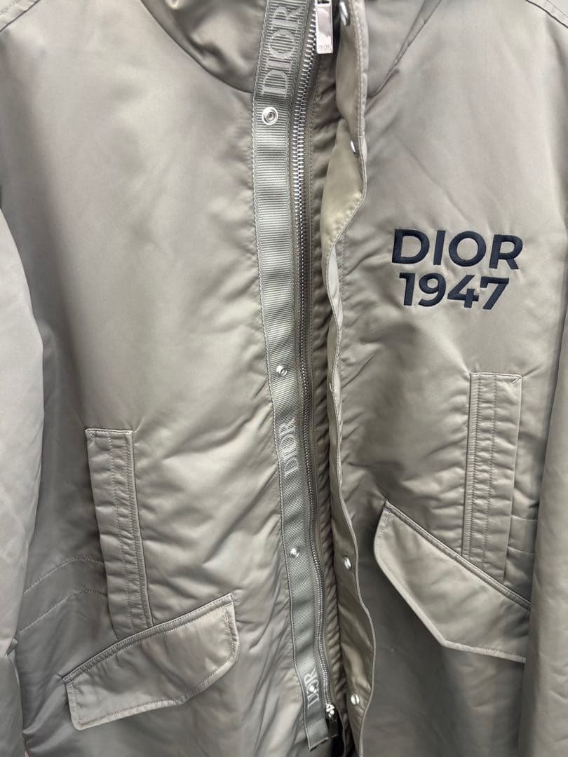極美品 Dior ディオール 1947刺繍 ナイロン フーデッドコート 48