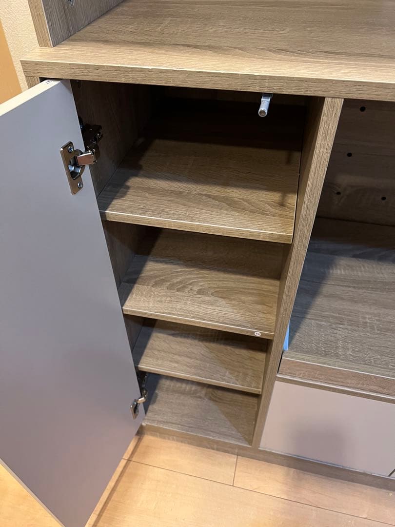 【ぴり様】食器棚 バイカラー レンジボード 幅90cm