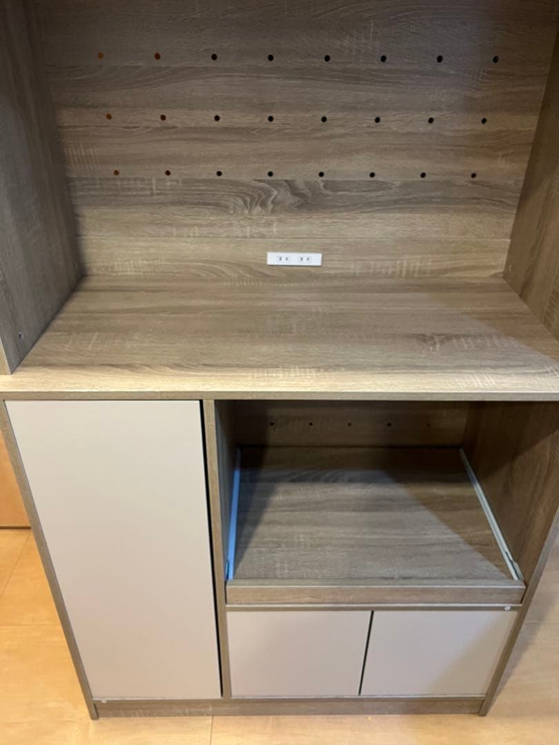 【ぴり様】食器棚 バイカラー レンジボード 幅90cm