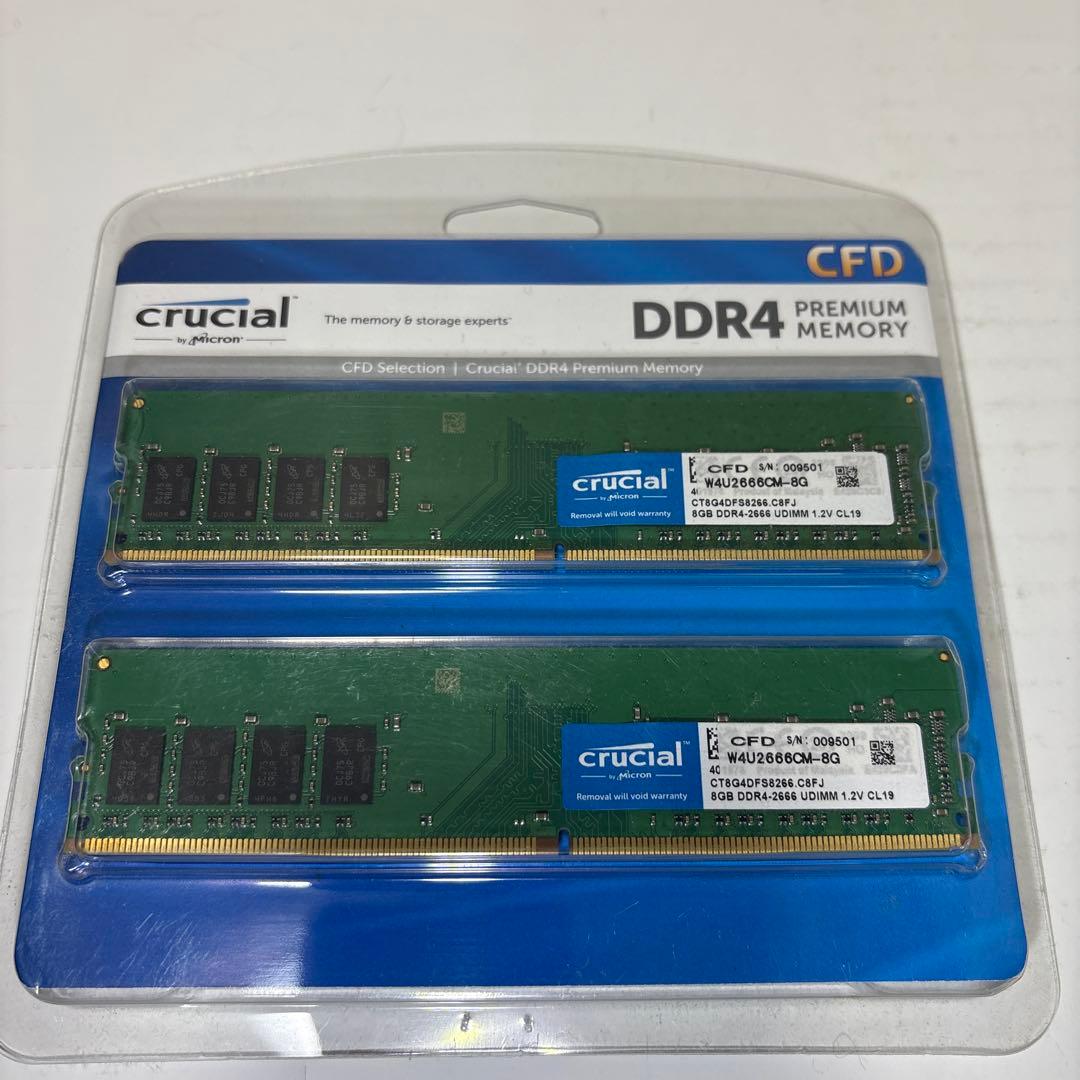 Crucial DDR4 8GB 2666MHz メモリ　✖️2